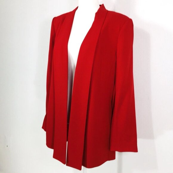 Calvin Klein Womens 2XL Red Jacket Open Front Chic Party Holiday - Picture 4 of 12